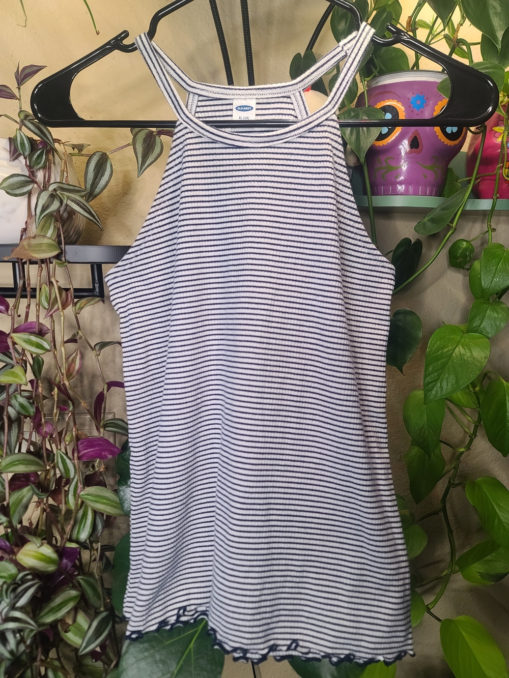 Old Navy Navy & White Striped Tank Top size XL(14)